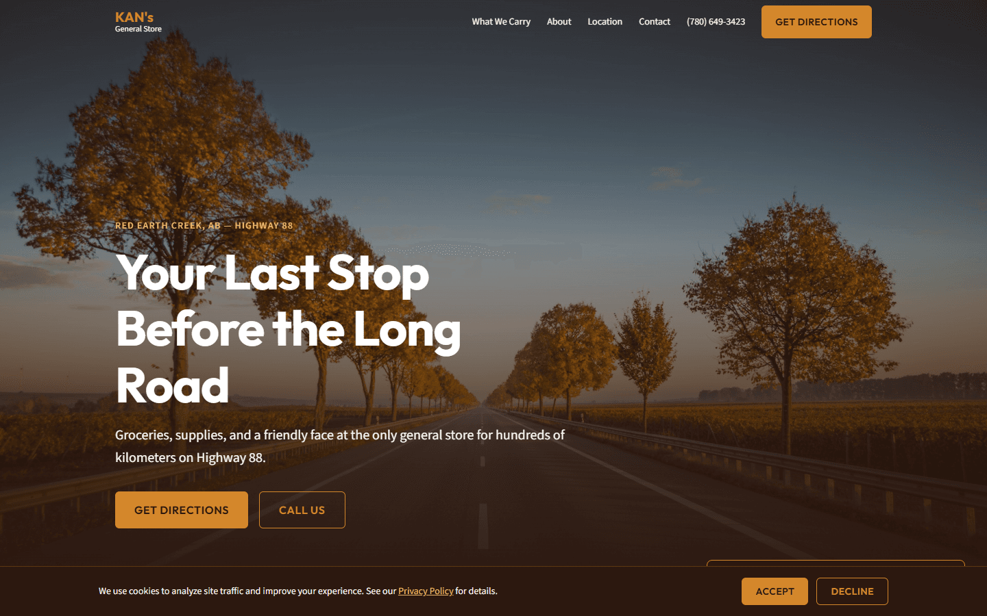 Kan's General Store website screenshot